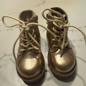 GAP Shiny Gold Kids Lace-Up Boots